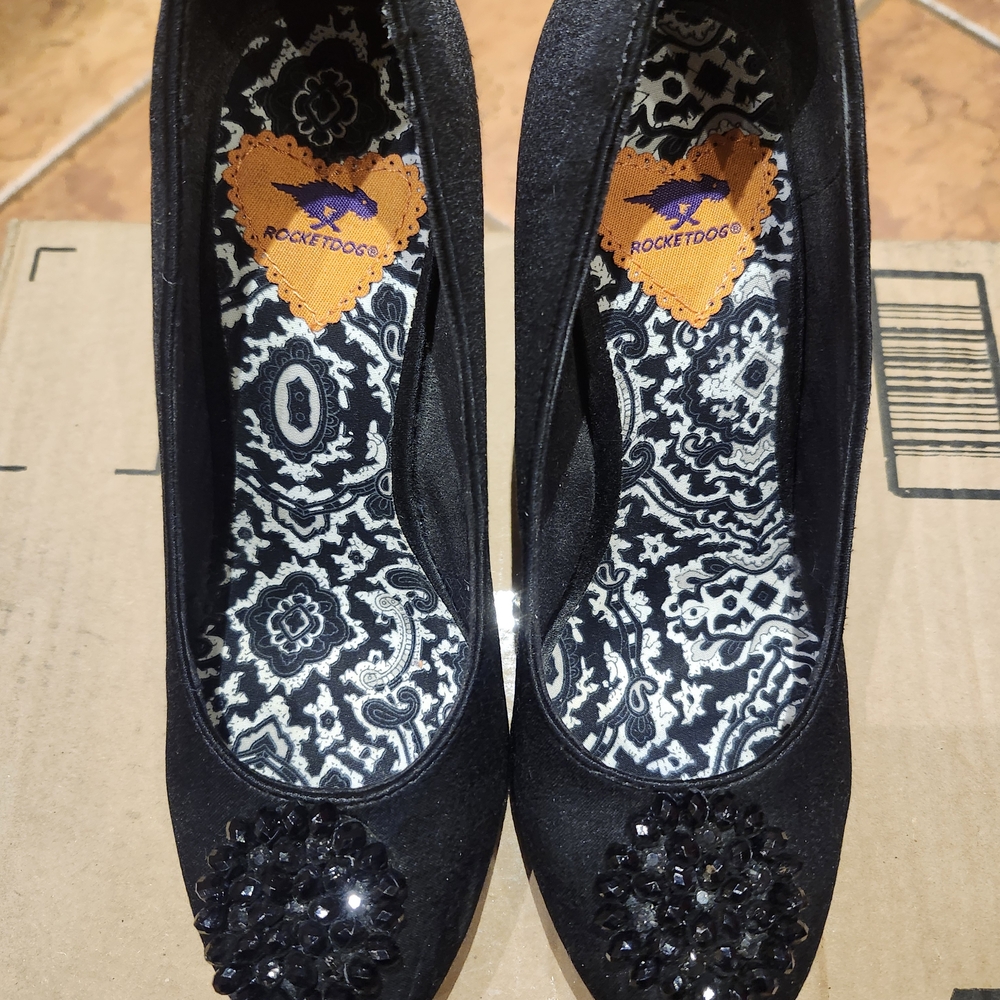 Rocket Dog Black Beaded Women's Heels